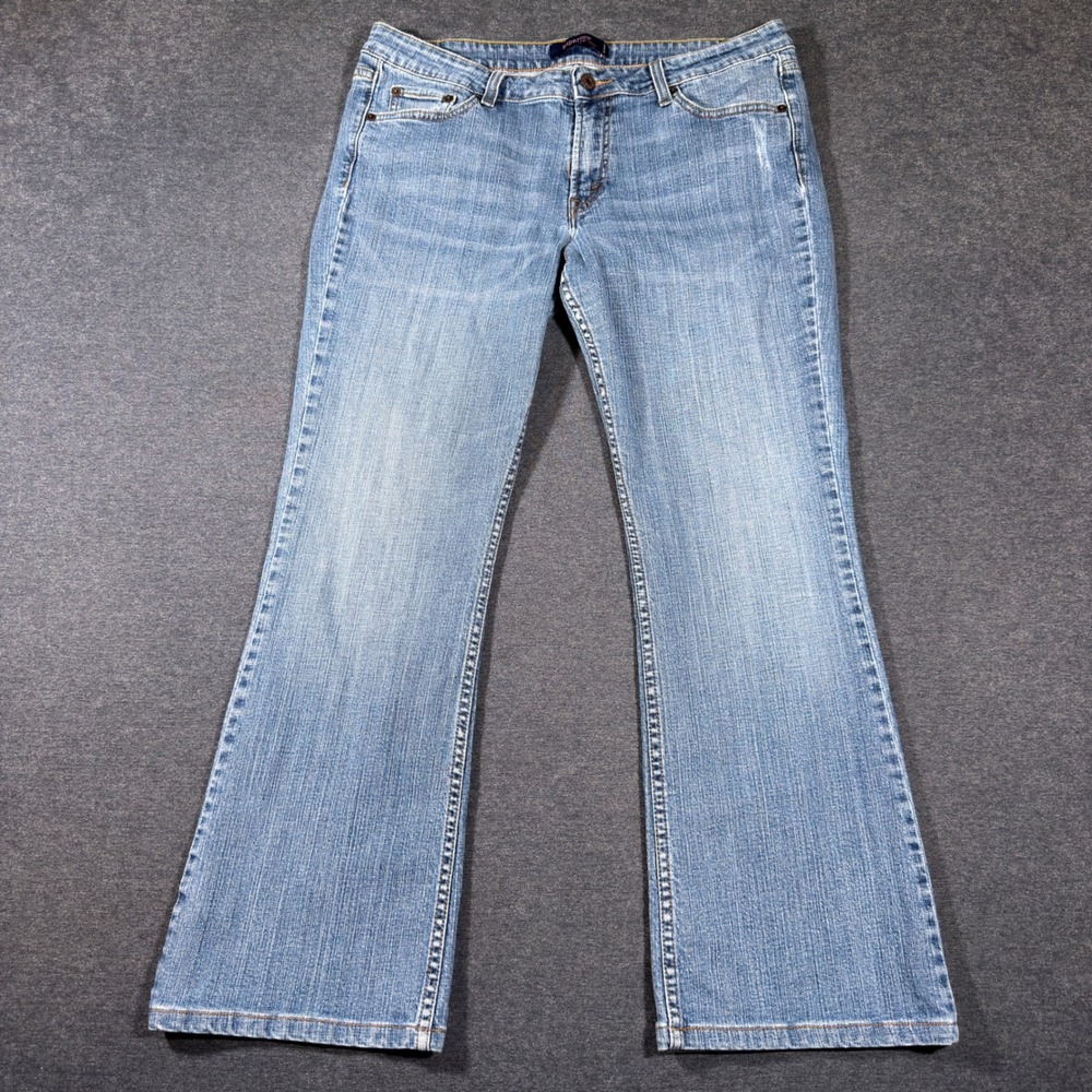 Levi 518 Superlow Jeans Women 15 Blue Bootcut Stretch Denim Low Rise Pants Boho